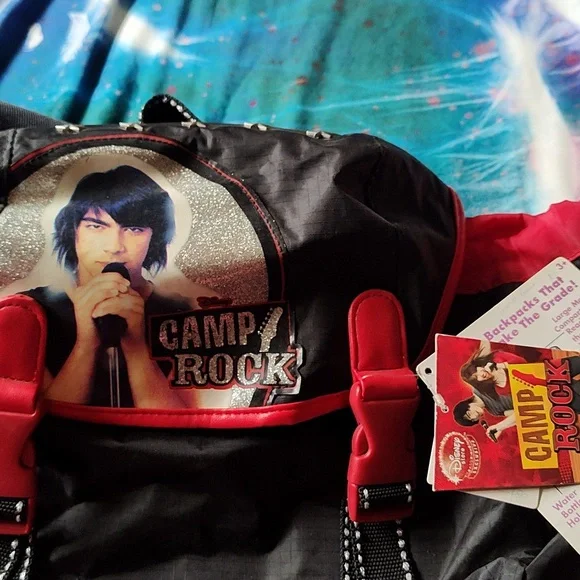 Jonas Brothers Retro Camp Rock Black Backpack With Built-in Speaker.  NWT - Picture 3 of 7